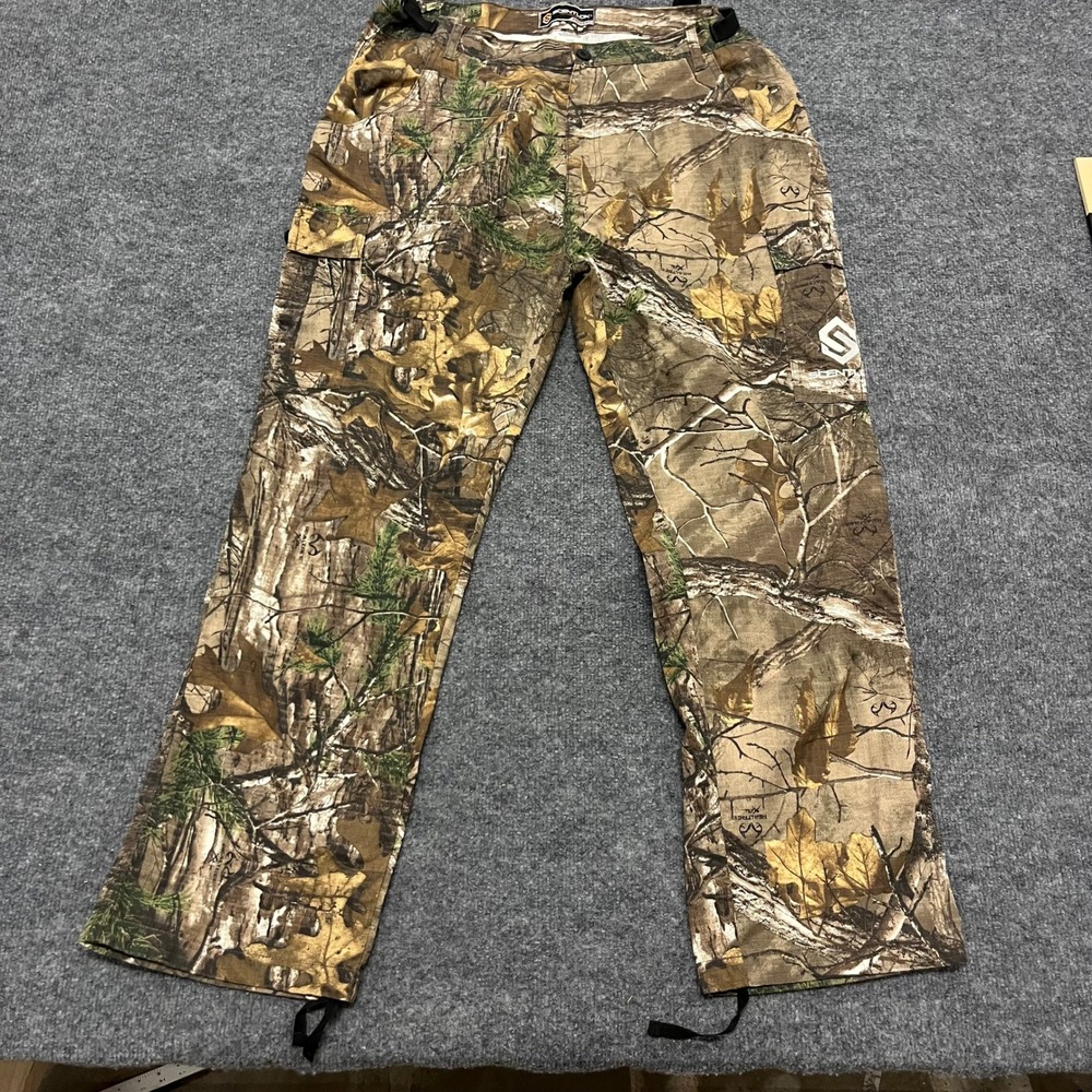 ScentLok Cargo Pants Mens XL Brown Realtree Xtra Camo Hunting Ripstop Adjustable